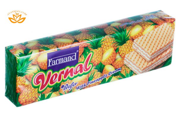 ویفر ورنال 80 گرمی فرمند با طعم آناناسی در 4 جعبه 12 عددی