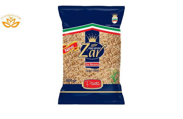 پاستا دانه برنجی زر ماکارون در 20 بسته 500 گرمی